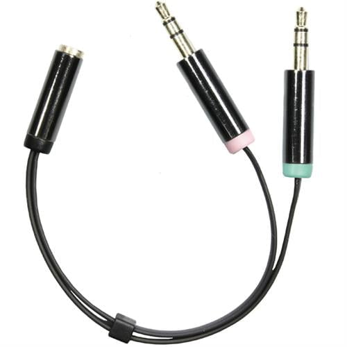 DELTACO äänisovitin 3.5mm naaras – 2×3.5mm mikrofoni/stereo uros 2 DELTACO äänisovitin 3.5mm naaras – 2×3.5mm mikrofoni/stereo uros 2