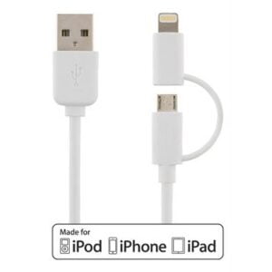 USB-synkr-/latauskaap USB micro + Lightning 1m EOL