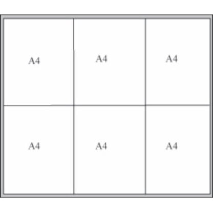 2×3 lukollinen ilmoitustaulukaappi huopapinta 6xA4 ulkokäyttöön 5