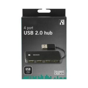 DELTACO USB 2.0 hubi, 4xTyp A naaras, musta