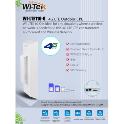 Wi-Tek WI-LTE110-O 4G LTE reititin ulkokäyttöön EOL 6